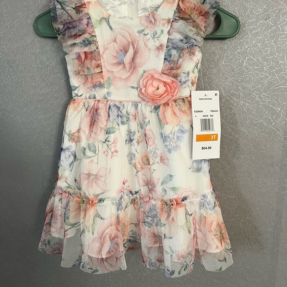 Rare Editions Toddler Girls Sleeveless Flutter Sleeve A-Line Dress